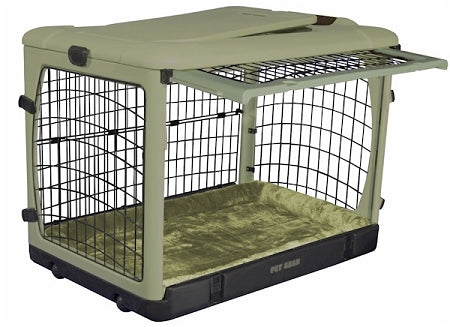 Deluxe Steel Dog Crate with Bolster Pad