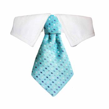 Adrian Dog Shirt Collar and Tie - Blue