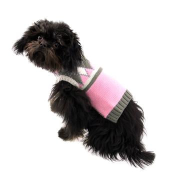 Argyle Dog Sweater by Hip Doggie - Pink