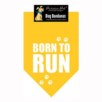 Born To Run Dog Bandana - Yellow