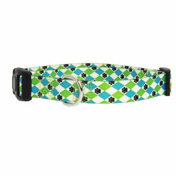 Casual Canine Pooch Pattern Dog Collar - Blue Argyle