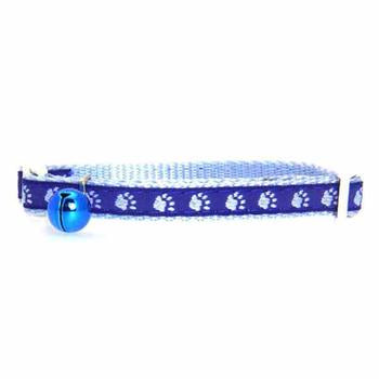 Casual Kitty Two Tone Pawprint Cat Collar - Blue
