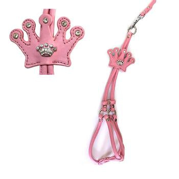 Crown Step-In Dog Harness by Cha-Cha Couture - Matte Light Pink