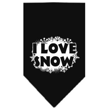 I Love Snow Dog Bandana - Black