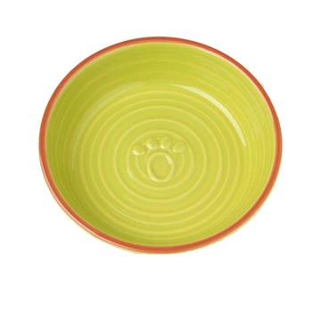 Key West Embossed Paw Pet Saucer - Lime