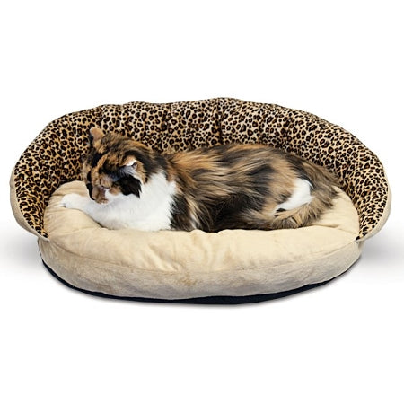 Plush Bolster Sleeper Pet Bed - Leopard