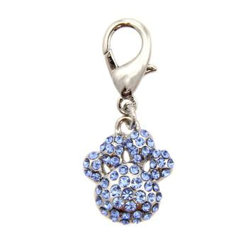 Pave Paw D-Ring Pet Collar Charm by FouFou Dog - Blue