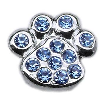 Paw Slider Dog Collar Charm - Blue