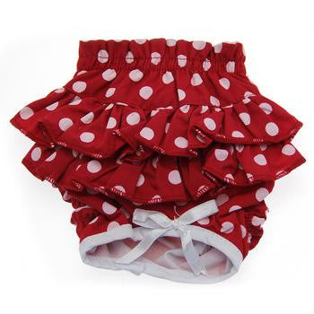 Polka Dot Ruffled Dog Panties - Red