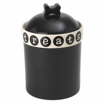 Pooch Basics Dog Treat Jar - Black