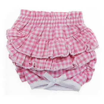 Ruffled Pink Gingham Dog Panties by Doggie Design