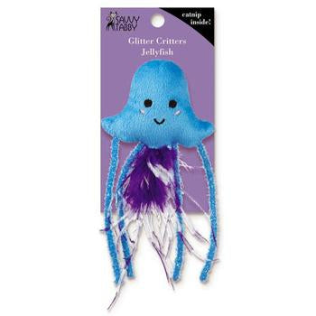 Savvy Tabby Glitter Critters Cat Toy - Jellyfish