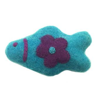 Wooly Wonks Woodland Cat Toy - Teal Fish
