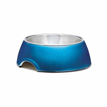 Zack and Zoey Shimmer Melamine Dog Bowl - Blue