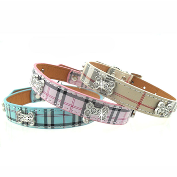 Plaid Dog Collar by Parisian Pet - Pink