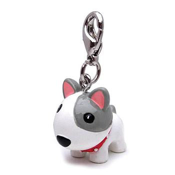 3-D White Dog with Spikes Dog Collar Charm by Klippo