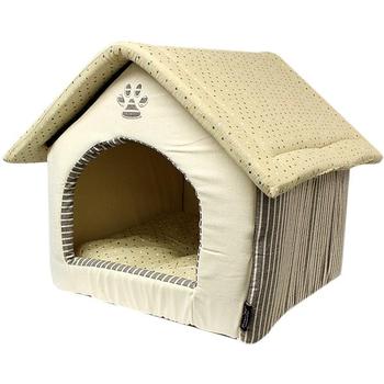 Parisian Pet Almond Plush Dog House - Khaki