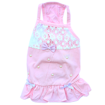 Lace, Bows & Pearls Dog Tank Dress - Pink