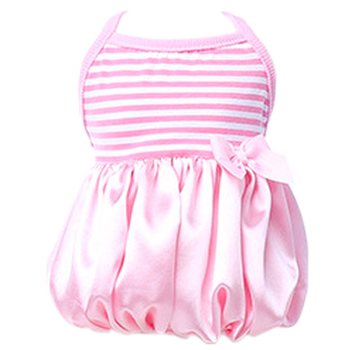 Pink Satin and Striped Tank Dog Dress by Parisian Pet