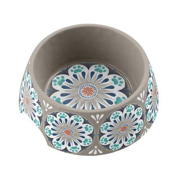 Carmel Medallion Pet Bowl by TarHong - Grey