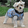 Alpine Flannel Dog Coat - Brown and Blue Plaid