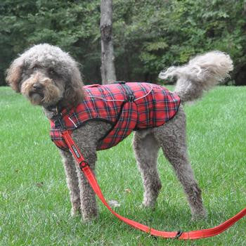 Alpine Flannel Dog Coat - Red and Green Plaid