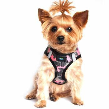 American River Camo Choke Free Dog Harness - Pink