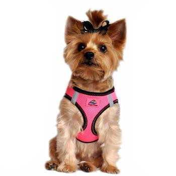 American River Top Stitch Dog Harness - Iridescent Pink