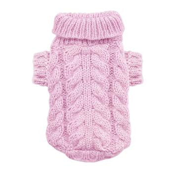 Angora Cable Knit Dog Sweater by Hip Doggie - Pink - 4 Pet Supply