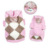 Argyle Pattern Hoodie Dog Sweater from Klippo - Pink