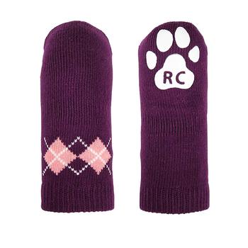 Argyle PAWKS Dog Socks - Grape