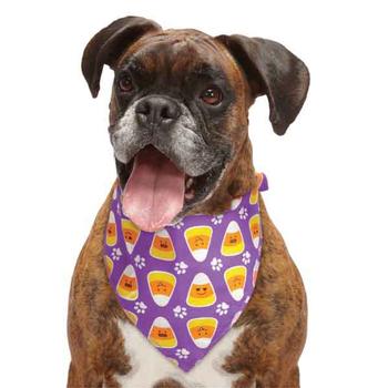 Aria Candy Corn Emoji Dog Bandana - Puruple