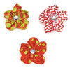 Aria Holiday Flower Dog Bows with Rhinestone