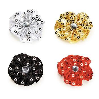 Aria Sequin Rosette Dog Bows with Rhinestone