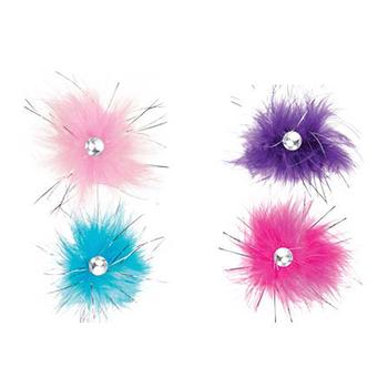 Aria Sparkle Feather Dog Bows