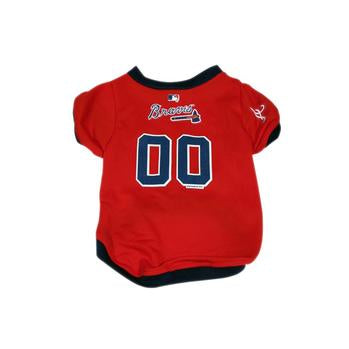 Atlanta Braves Baseball Dog Jersey - Red