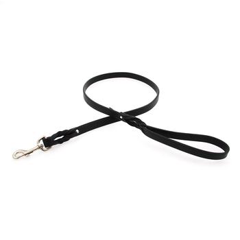 Auburn Leather Braided Dog Leash in Black