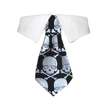 Crossbones Dog Shirt Collar and Tie