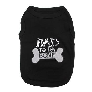 Bad to Da Bone Dog Tank by Parisian Pet - Black