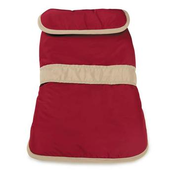 Casual Canine Barn Dog Coat with Contrast Trim - Cranberry