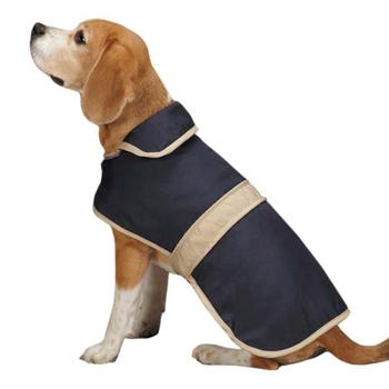 Casual Canine Barn Dog Coat with Contrast Trim - Navy