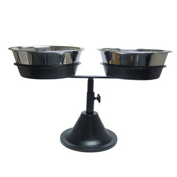 Barstool Adjustable Dog Diner - Double Bowl