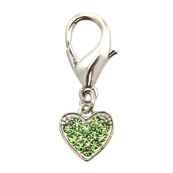 Basic Heart D-Ring Pet Collar Charm by FouFou Dog - Green