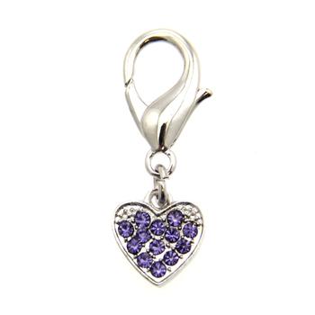 Basic Heart D-Ring Pet Collar Charm by FouFou Dog - Lilac