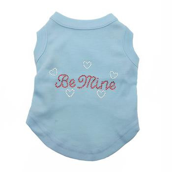 Be Mine Rhinestone Dog Tank - Baby Blue