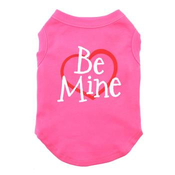 Be Mine Screenprint Dog Tank - Bright Pink