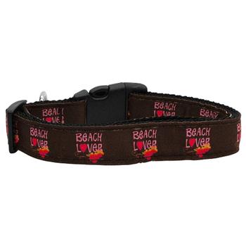 Beach Lover Dog Collar - Brown