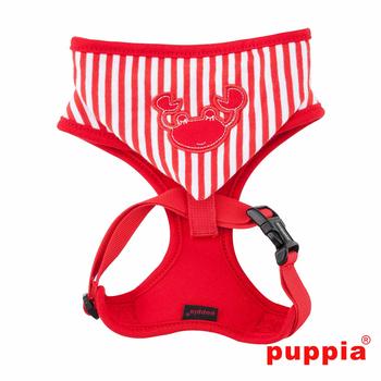 Beach Party Adjustable Dog Harness by Puppia - Red with Hood