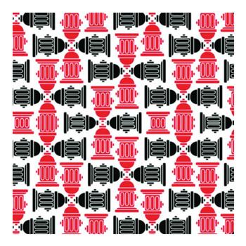 Fire Hydrant Dog Bandana - Red/Black