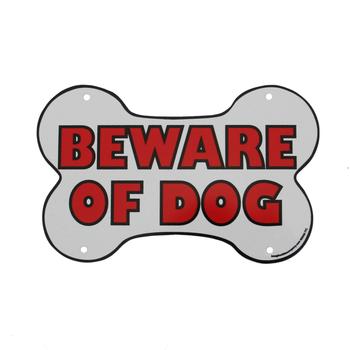 Beware of Dog Sign - Bone Shaped